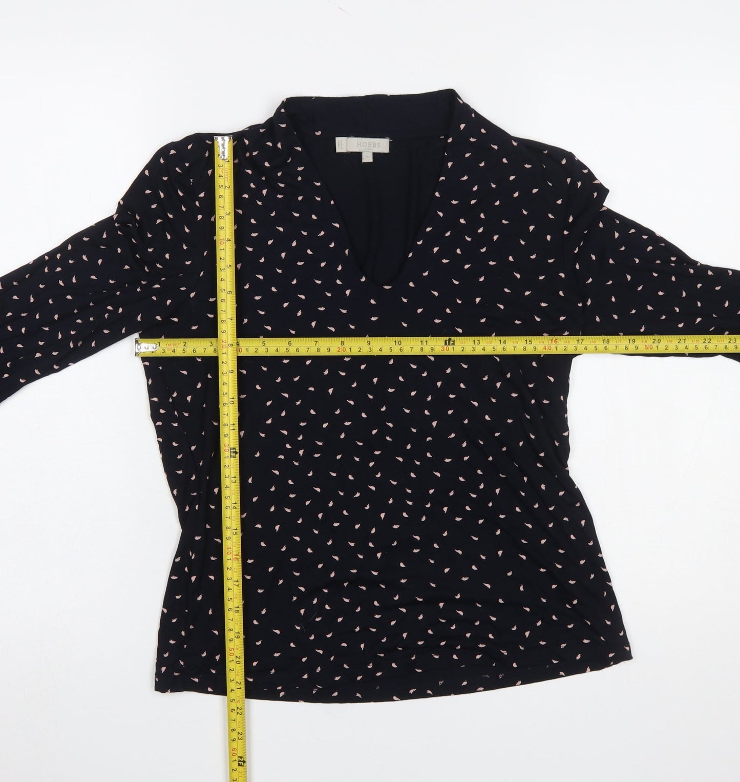 Womens UK Size M Hobbs Black Wrap Blouse