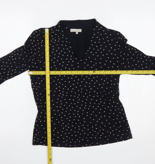 Womens UK Size M Hobbs Black Wrap Blouse