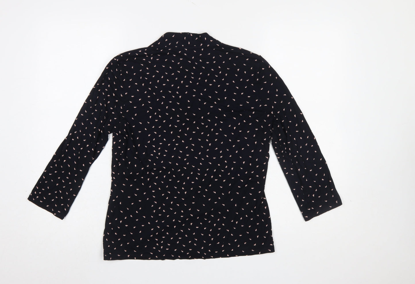 Womens UK Size M Hobbs Black Wrap Blouse