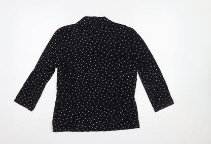 Womens UK Size M Hobbs Black Wrap Blouse