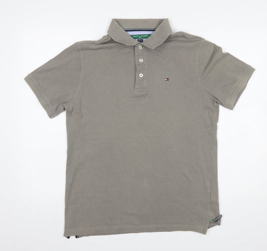 Tommy Hilfiger Men's Beige Golf Polo Shirt M Regular Fit Cotton