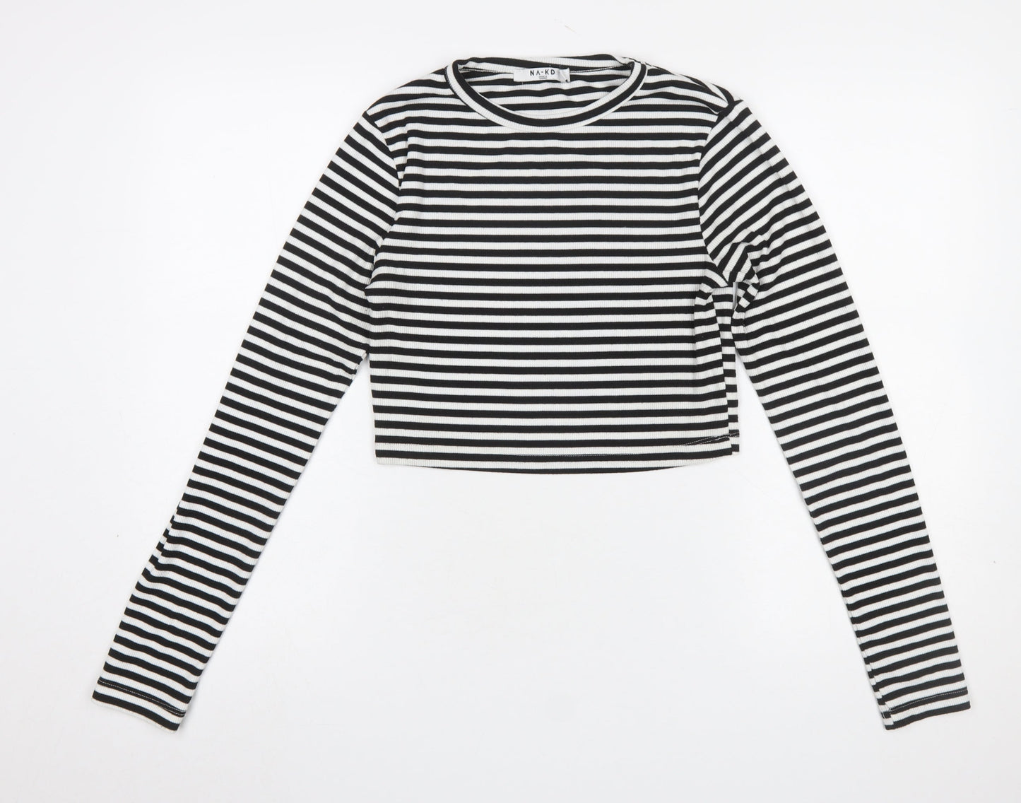 Womens UK Size L NA-KD Black Cropped T-Shirt