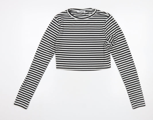 Womens UK Size L NA-KD Black Cropped T-Shirt