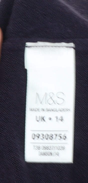 Womens UK Size 14 Marks and Spencer Purple Pullover Jumper