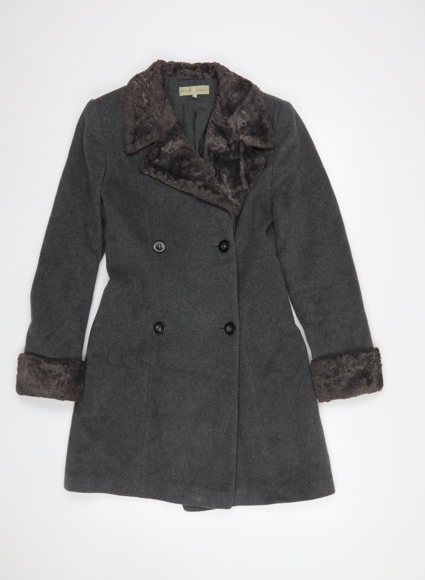 Womens UK Size 10 fe.male @ Jenners Grey Overcoat