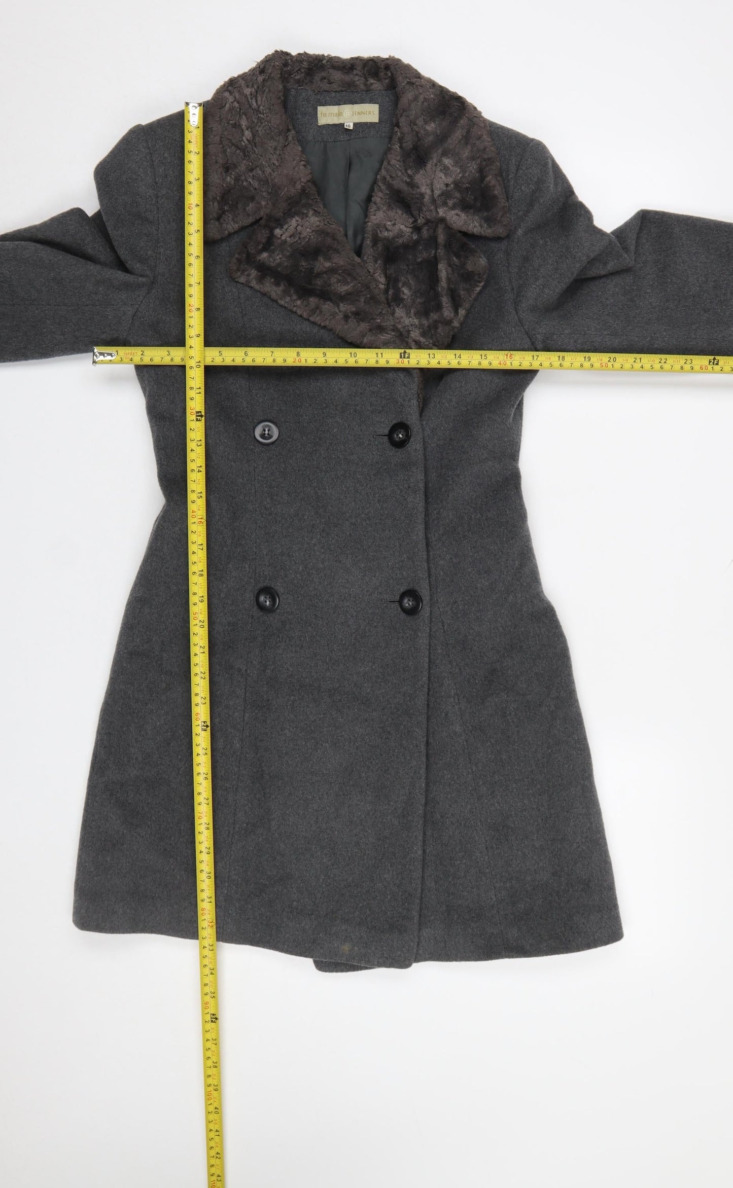 Womens UK Size 10 fe.male @ Jenners Grey Overcoat