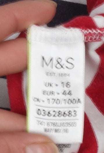 Womens UK Size 16 Marks and Spencer Multicoloured Basic T-Shirt