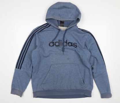 Mens UK Size XL adidas Blue Pullover Hoodie