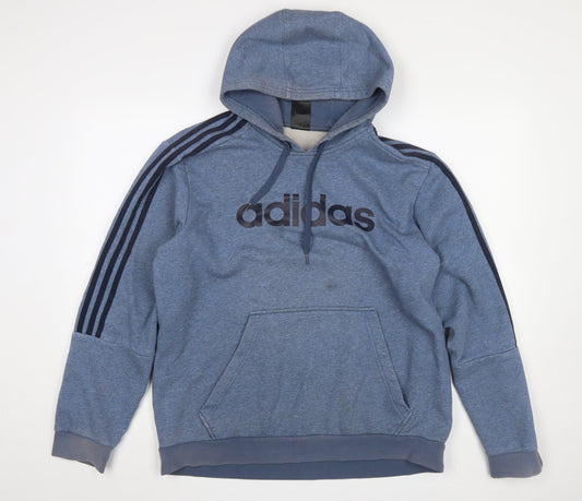Mens UK Size XL adidas Blue Pullover Hoodie