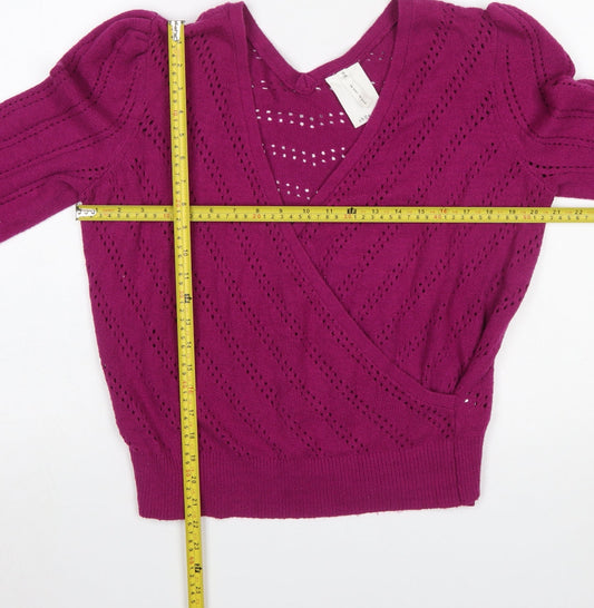 Womens UK Size 12 Thought Purple Wrap Jumper
