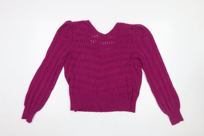 Womens UK Size 12 Thought Purple Wrap Jumper