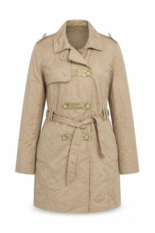 Womens UK Size 12 River Island Beige Trench Coat