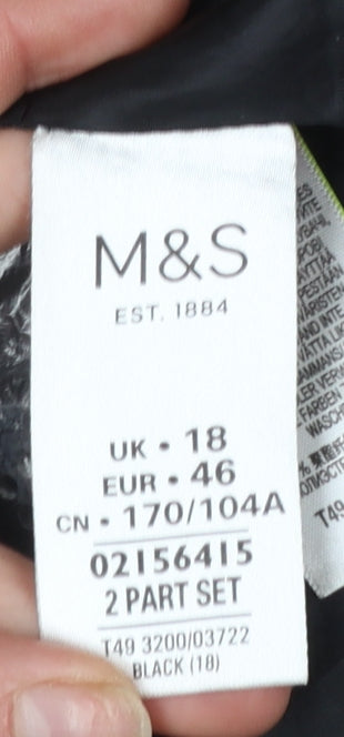 Womens UK Size 18 Marks and Spencer Black Trench Coat