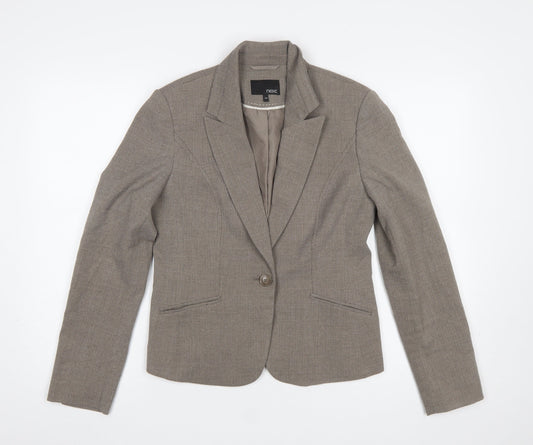 Womens UK Size 10 NEXT Regular Beige Suit Jacket