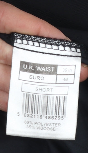 Mens UK Size 36 Short Karl Jackson Regular Fit Dress Pants Black Trousers