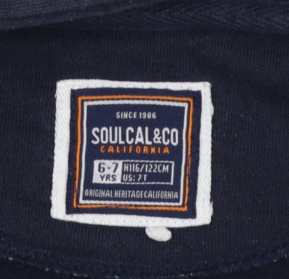 Boys UK Size 6-7 Years SoulCal & Co Blue Full Zip Hoodie