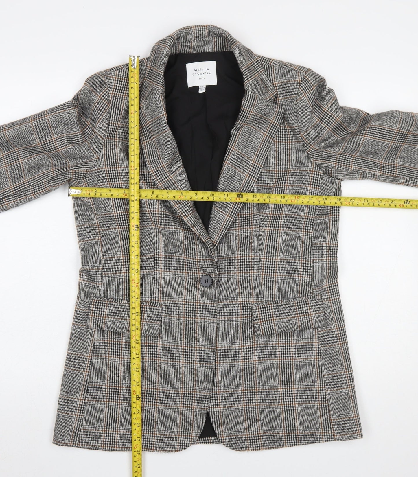 Womens UK Size XS Maison d'Amélie Regular Grey Blazer