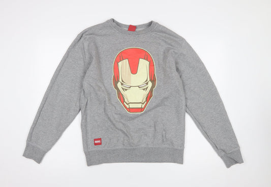 Mens UK Size L Marvel Grey Pullover Sweatshirt