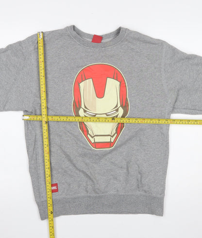 Mens UK Size L Marvel Grey Pullover Sweatshirt