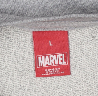 Mens UK Size L Marvel Grey Pullover Sweatshirt