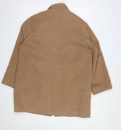 Klass Collection Women's Beige Fleece Mid-Length Zip Coat Size 16