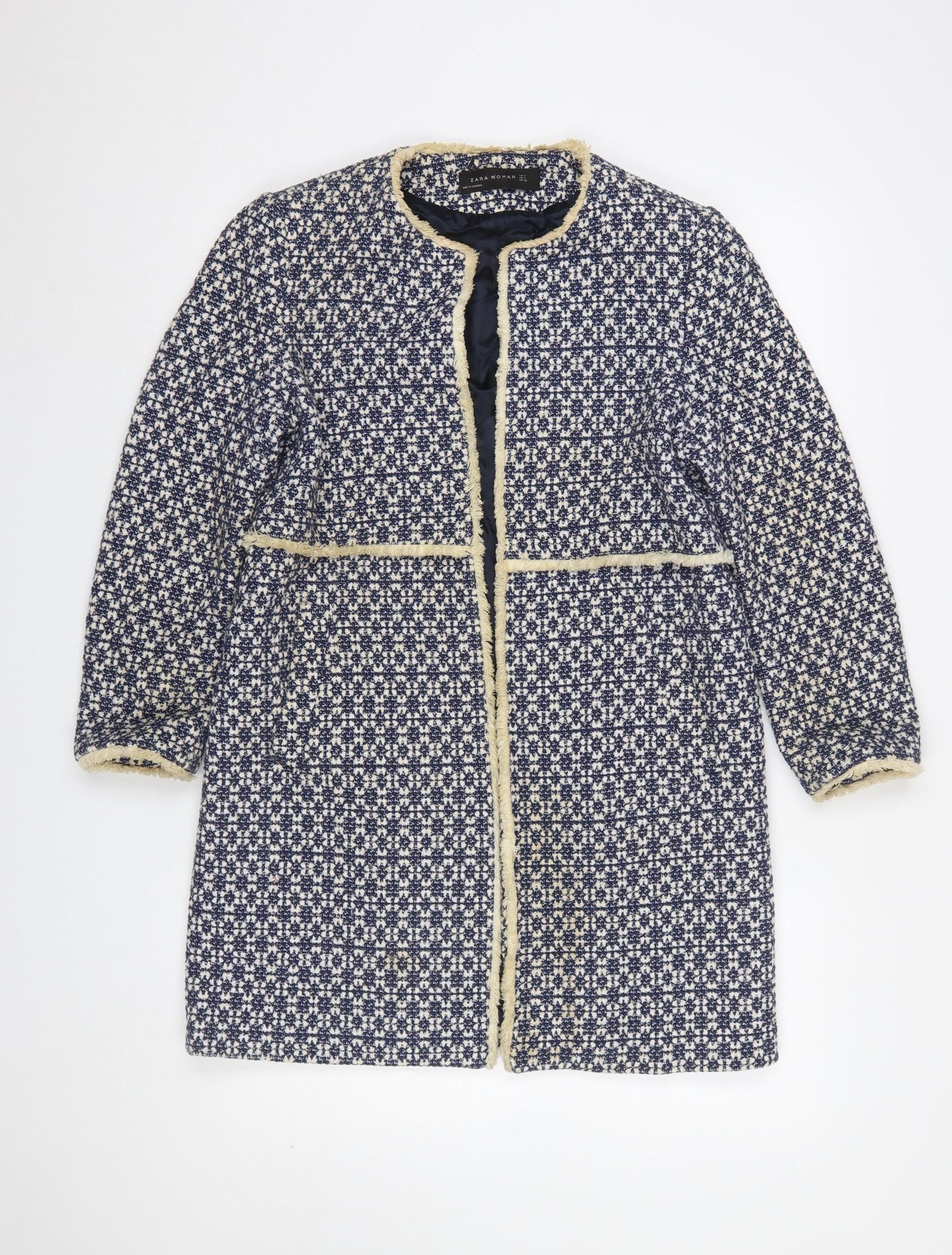 Womens UK Size 12 Zara Blue Overcoat