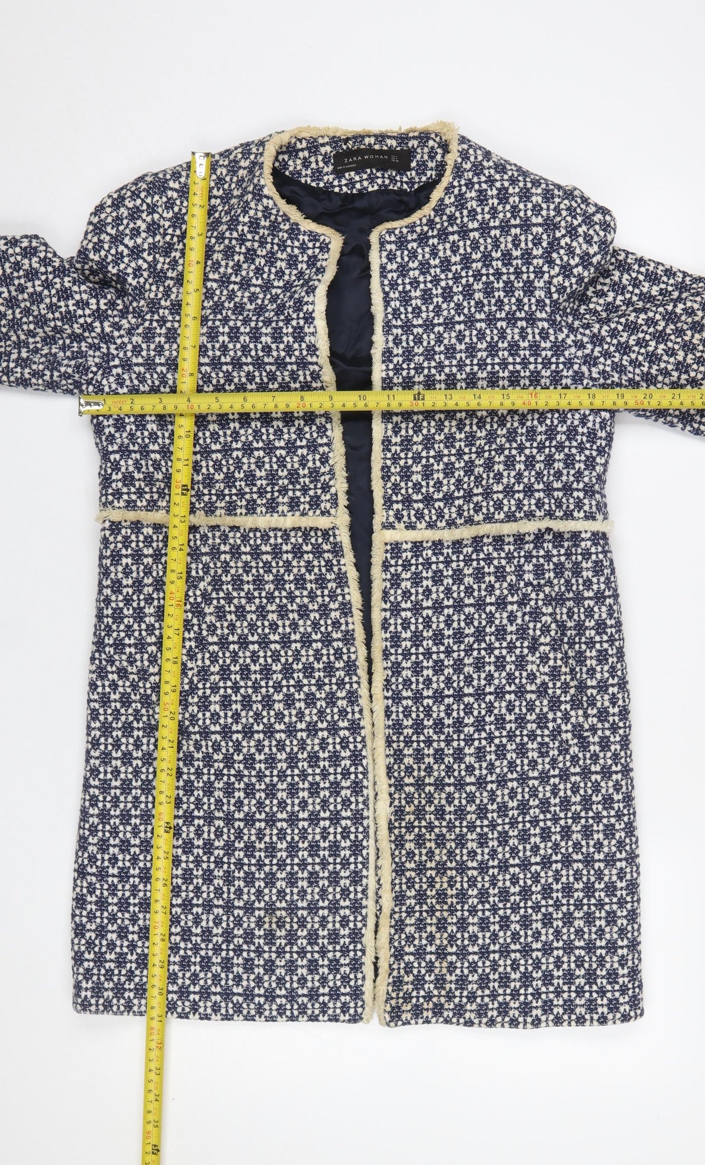 Womens UK Size 12 Zara Blue Overcoat