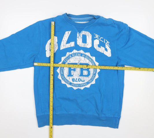 Womens UK Size M Felix Blow Blue Pullover Sweatshirt
