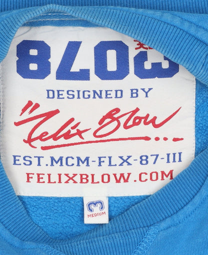 Womens UK Size M Felix Blow Blue Pullover Sweatshirt