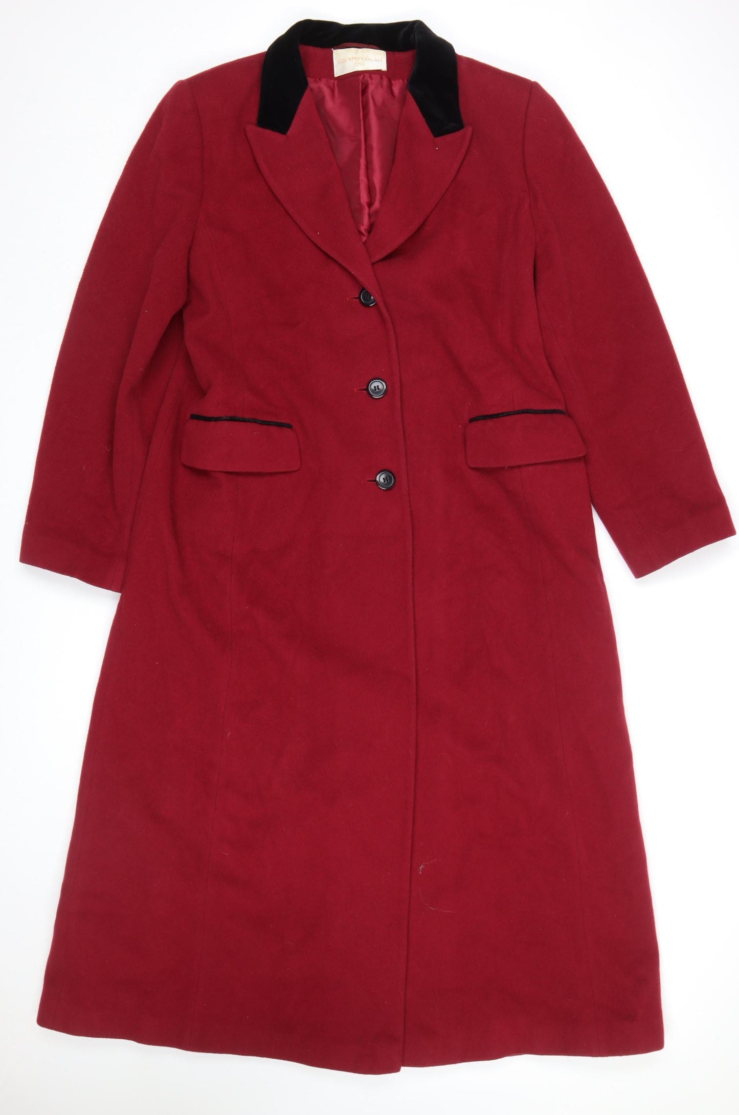 Womens UK Size 16 Country Casuals Red Overcoat