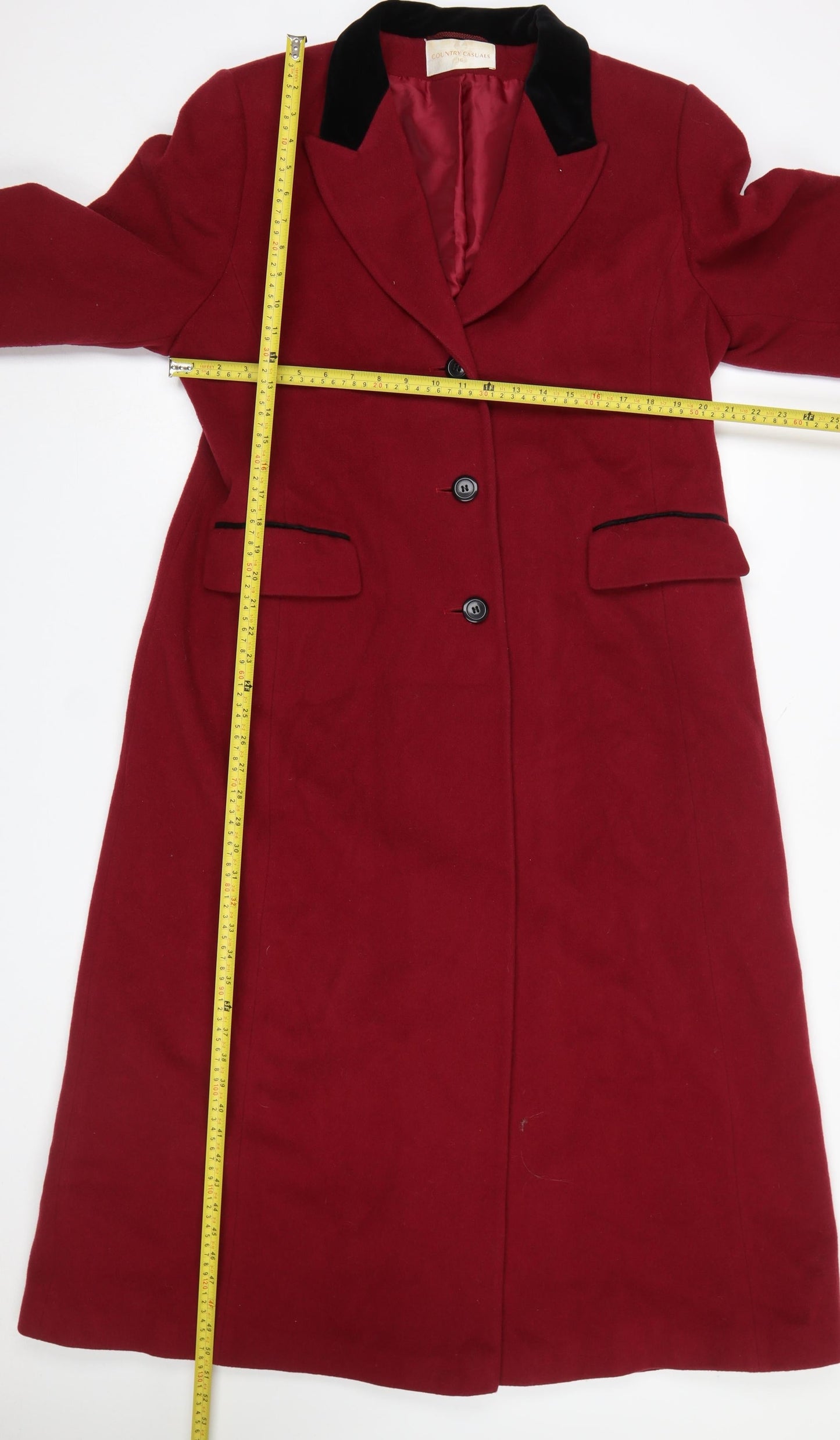 Womens UK Size 16 Country Casuals Red Overcoat
