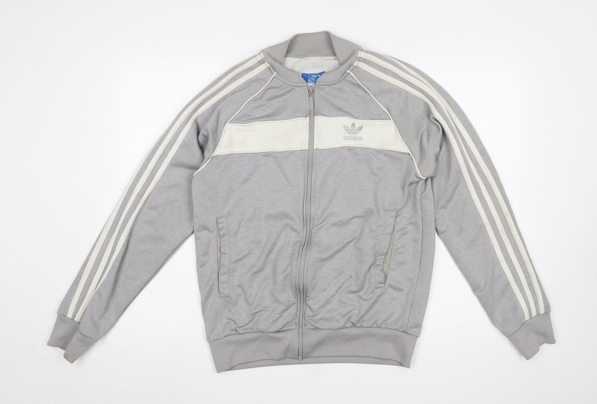 Mens UK Size M adidas Grey Full Zip Sweatshirt