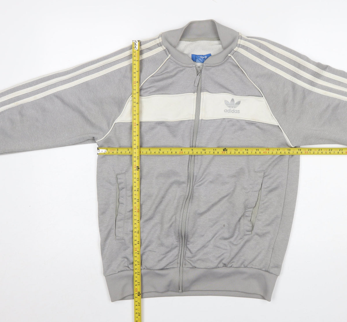 Mens UK Size M adidas Grey Full Zip Sweatshirt