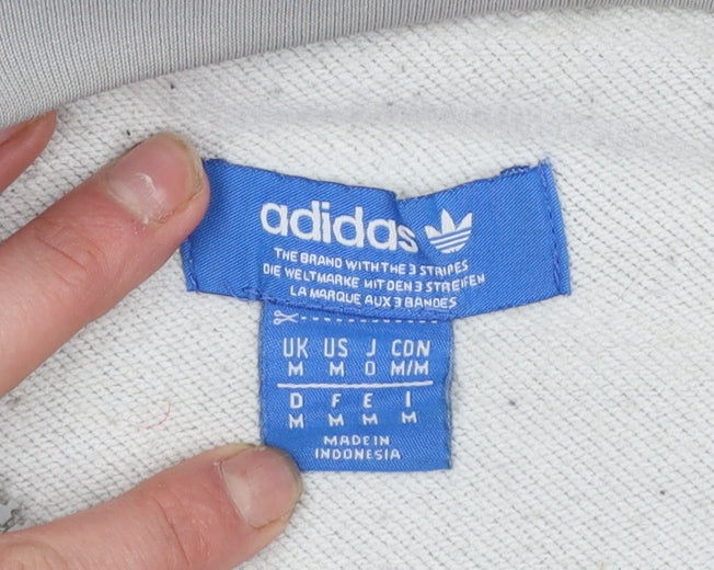 Mens UK Size M adidas Grey Full Zip Sweatshirt