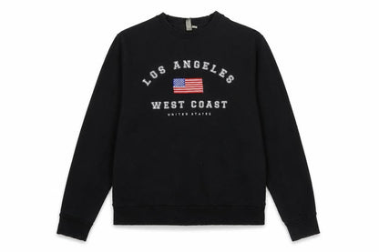 Front view of ASOS Women Black Los Angeles West Coast Cotton Sweatshirt UK 10