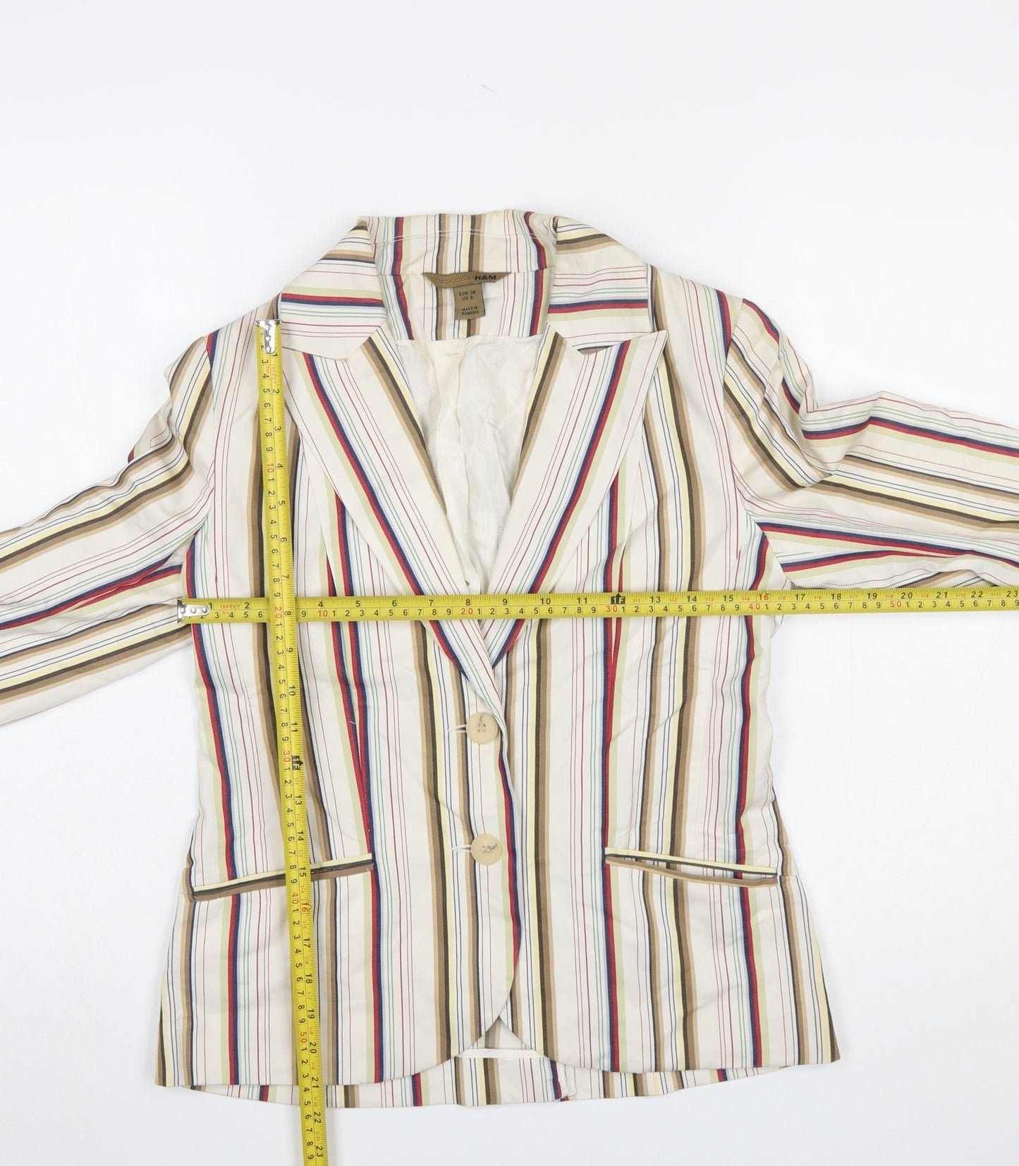 Womens UK Size 10 H&M Regular Multicoloured Blazer