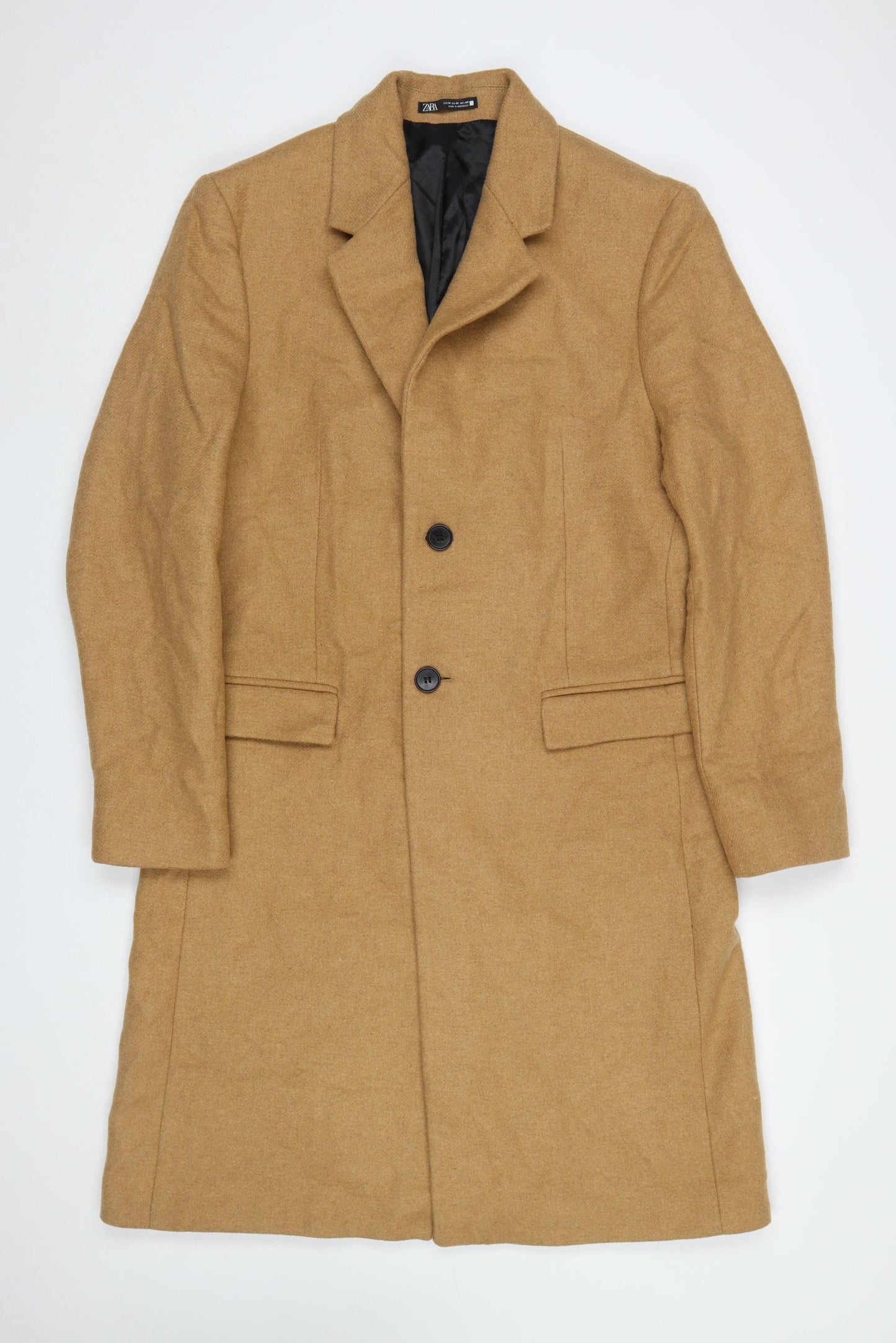 Womens UK Size 12 Zara Beige Overcoat
