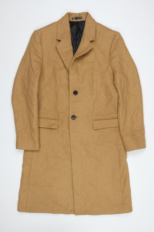 Womens UK Size 12 Zara Beige Overcoat
