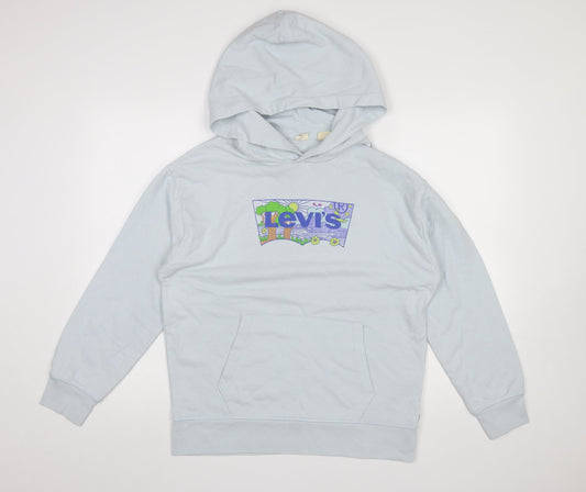 Womens UK Size M Levi's Blue Pullover Hoodie
