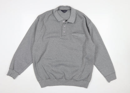 Mens UK Size 2XL J.J. Willis Grey Henley Sweatshirt