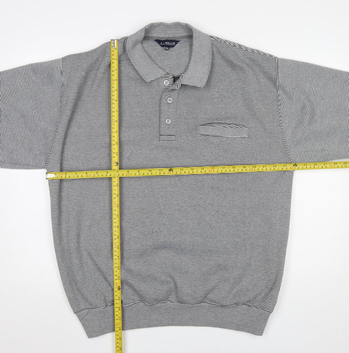 Mens UK Size 2XL J.J. Willis Grey Henley Sweatshirt