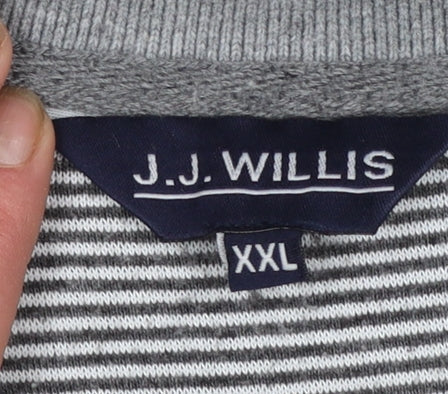 Mens UK Size 2XL J.J. Willis Grey Henley Sweatshirt