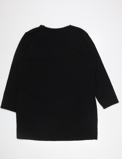 Zara Women Black Long Sleeve Shift Knee Length Dress Size 14