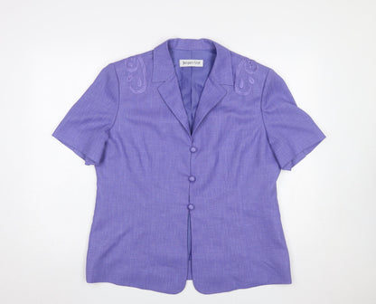 Jacques Vert Women's Purple Size 18 Short Sleeve Suit Jacket