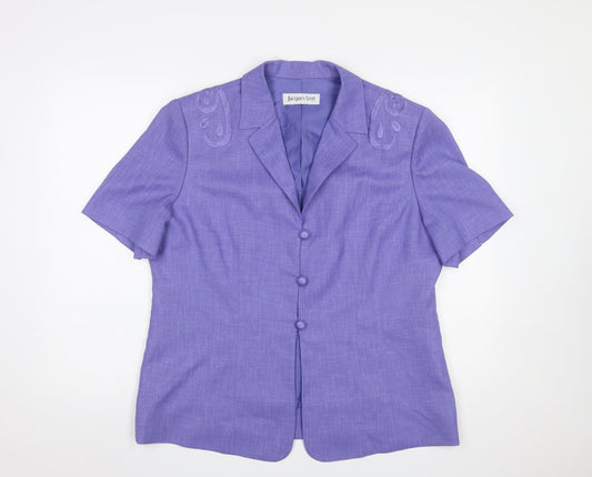 Jacques Vert Women's Purple Size 18 Short Sleeve Suit Jacket