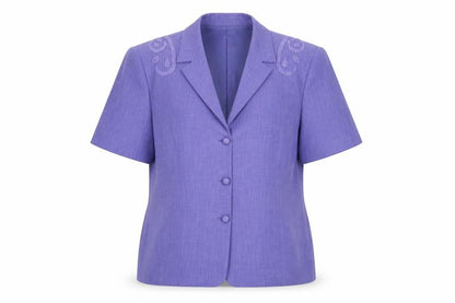 Jacques Vert Women's Purple Size 18 Short Sleeve Suit Jacket