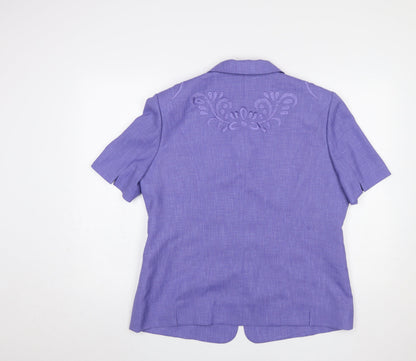 Jacques Vert Women's Purple Size 18 Short Sleeve Suit Jacket