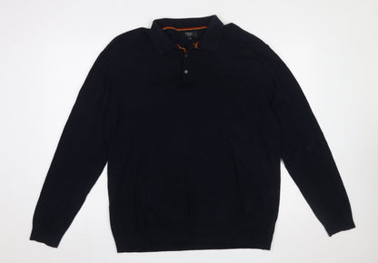 Mens UK Size XL NEXT Black Henley Jumper