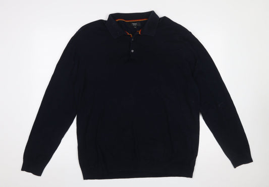 Mens UK Size XL NEXT Black Henley Jumper