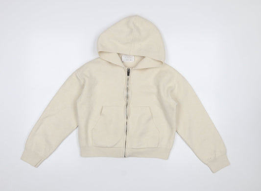 Girls UK Size 13-14 Years Zara Beige Full Zip Jumper